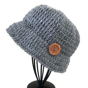 Brand New Handmade Crochet Bucket Hat with a nice button on the side, Adult Size